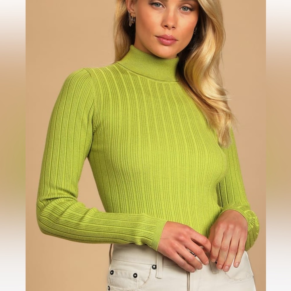 Lulus Chill In the Air Ribbed Knit Turtleneck Sweater